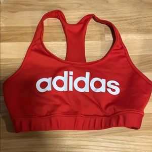 RED ADIDAS SPORTS BRA